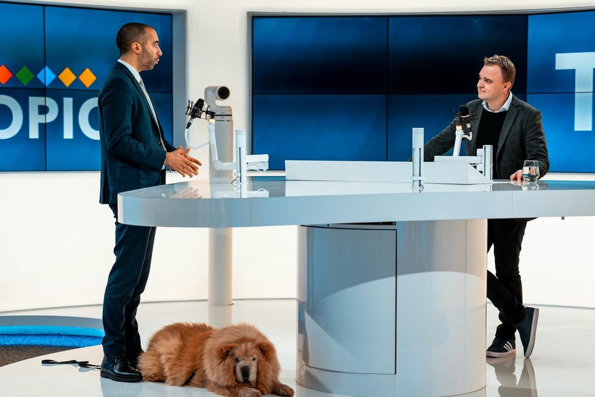 veterinarian with dog